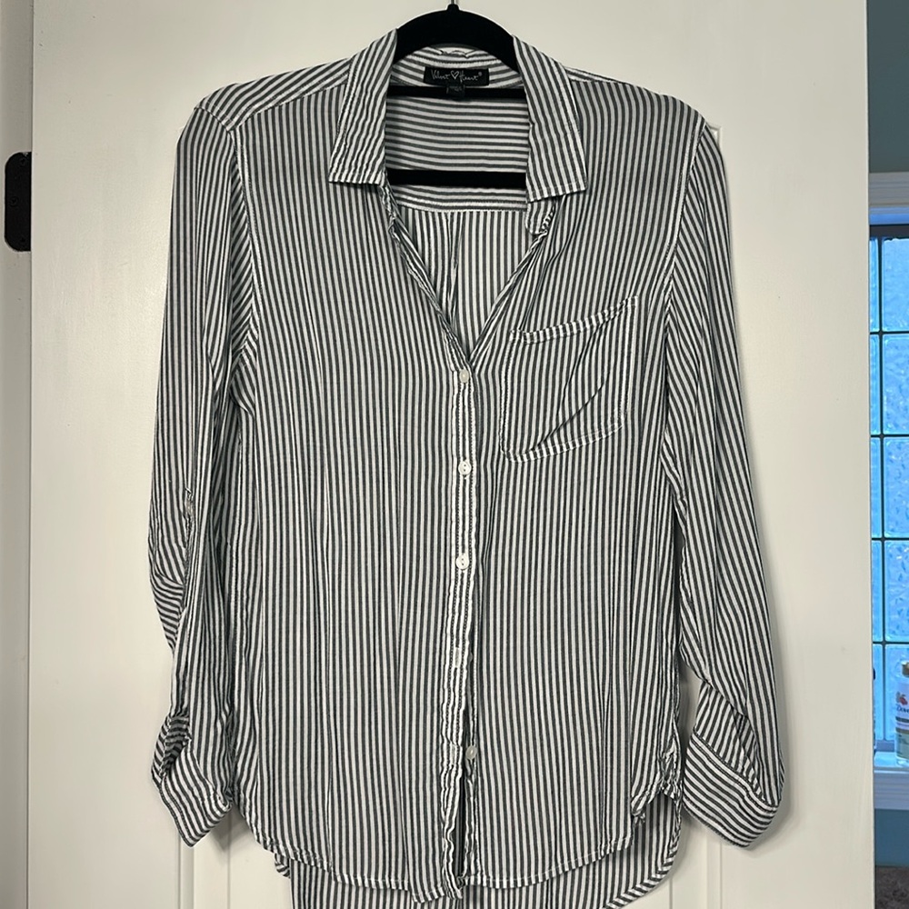 Velvet heart button down top
